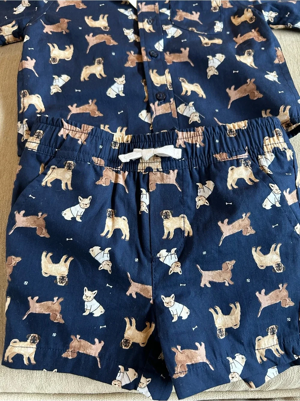 Janie and Jack Navy Dog-Print Set